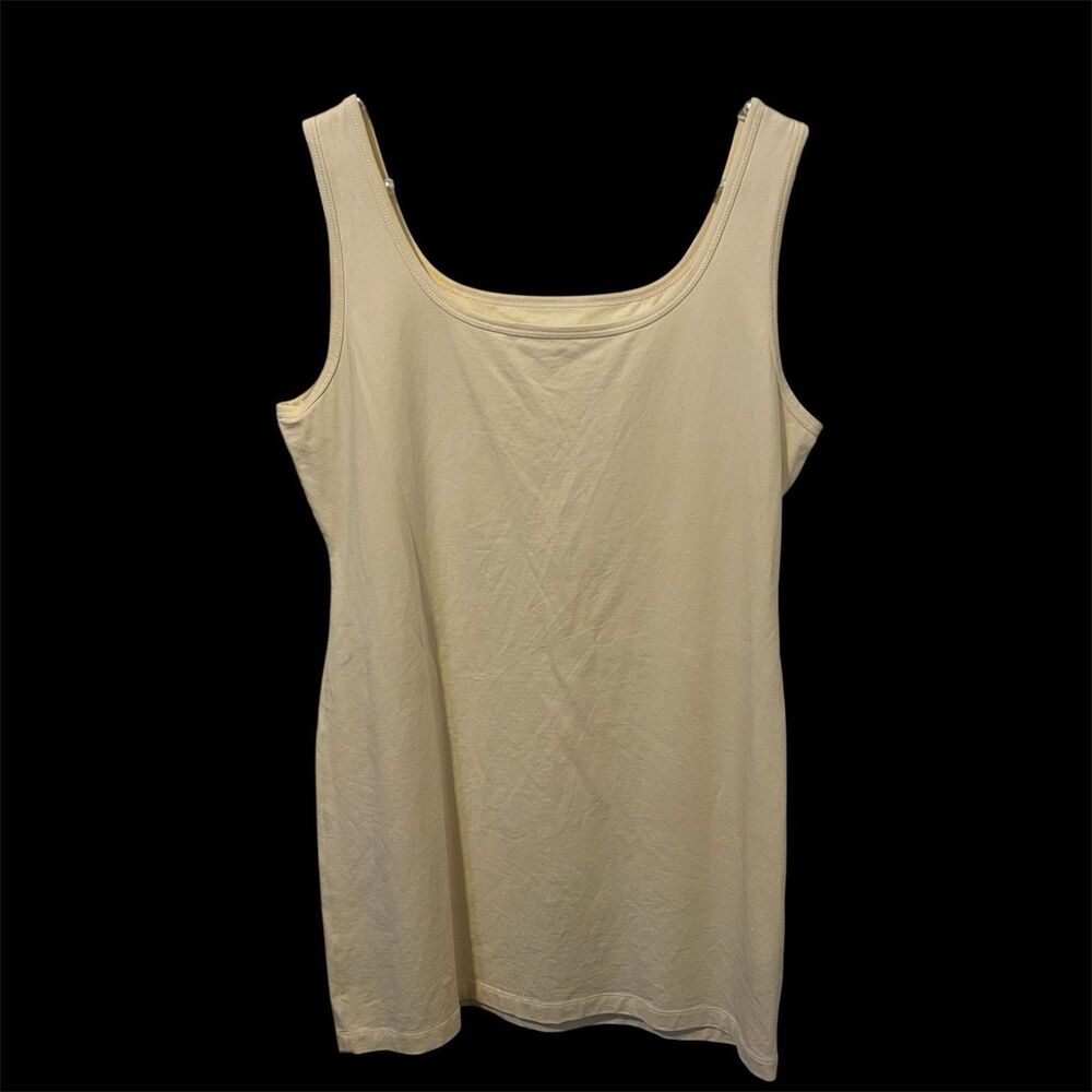 Peruvian Connection Large Pima Cotton Bodycon Office Cream Mini Dress Tunic